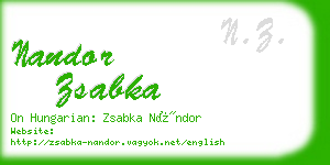 nandor zsabka business card